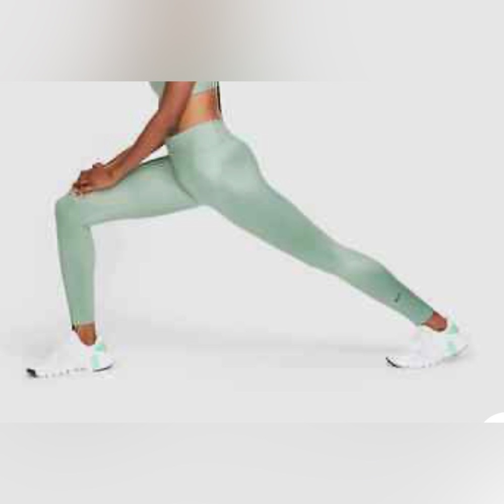 Nike Women’s One Shine Full Length Tights Green Large Mid Rise NWOT - Picture 3 of 7